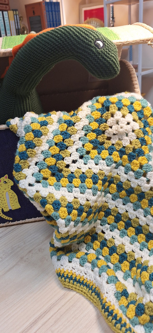 Golden Meadow Granny Square Baby Blanket