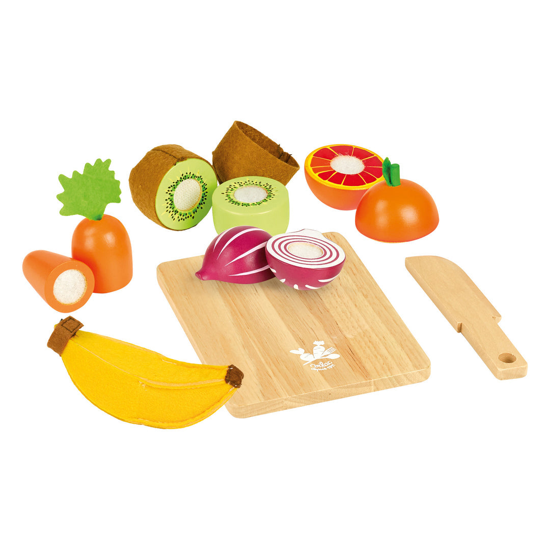 Vilac Wooden Cutting Fruit and Vegetables Set