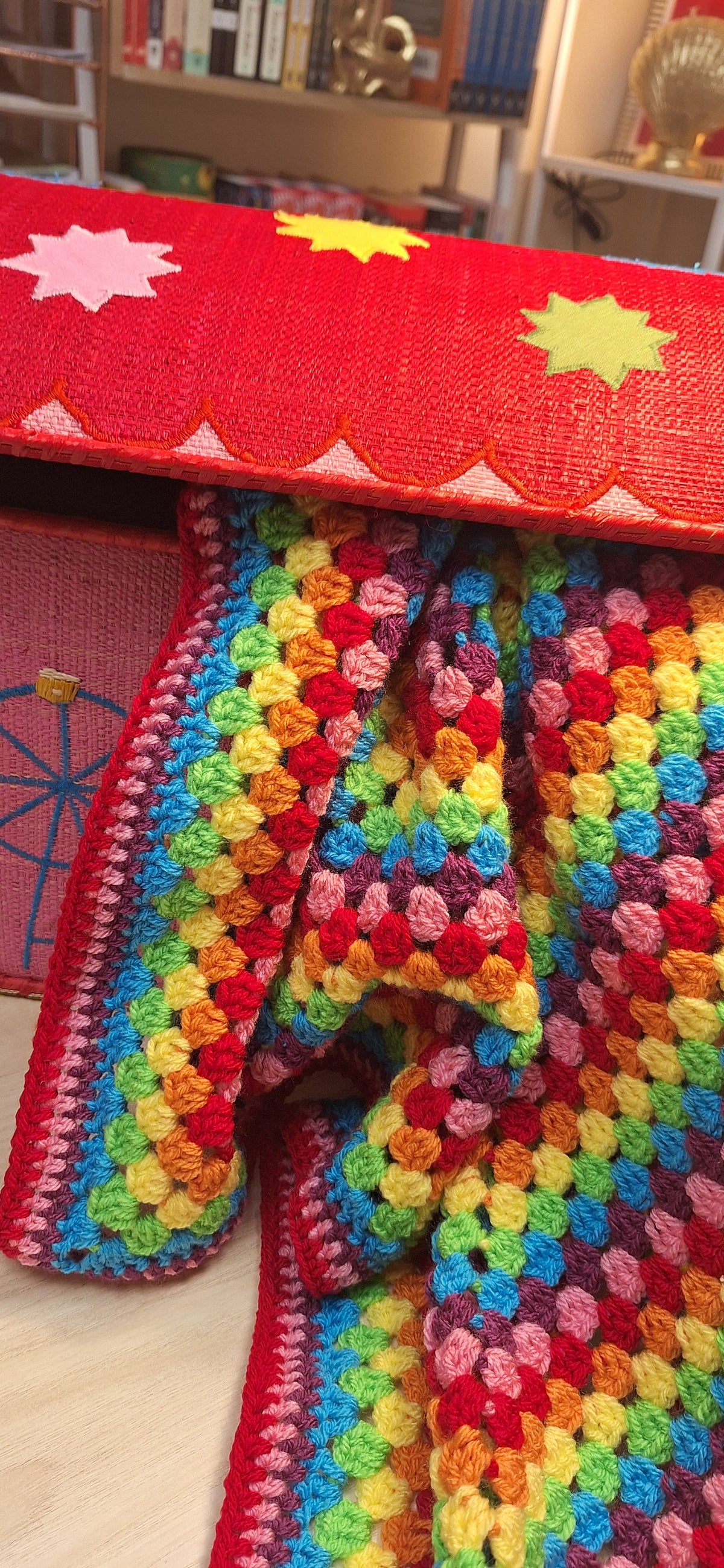 Rainbow Parade Granny Square Baby Blanket