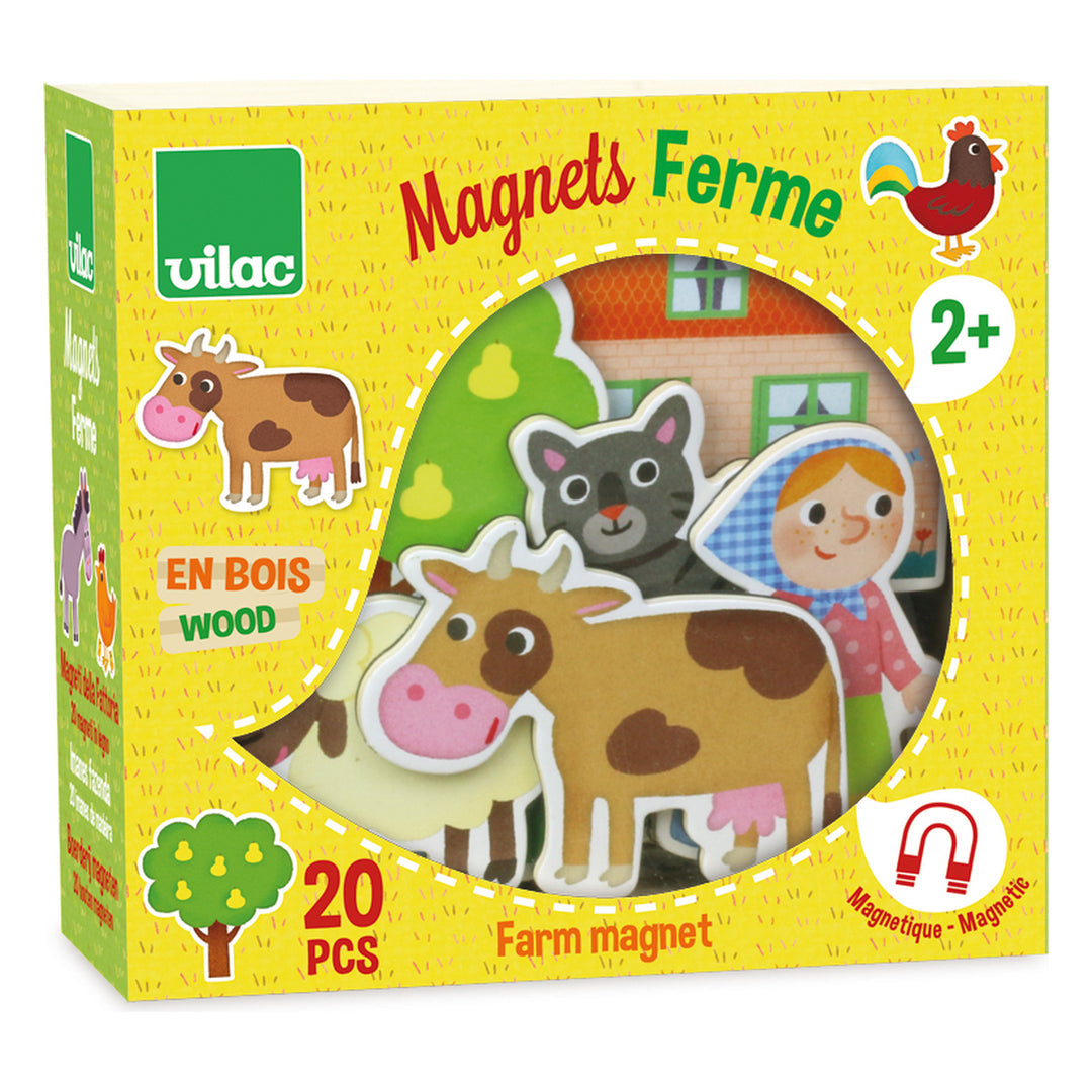 Vilac Farm Wooden Magnets - 20 Piece