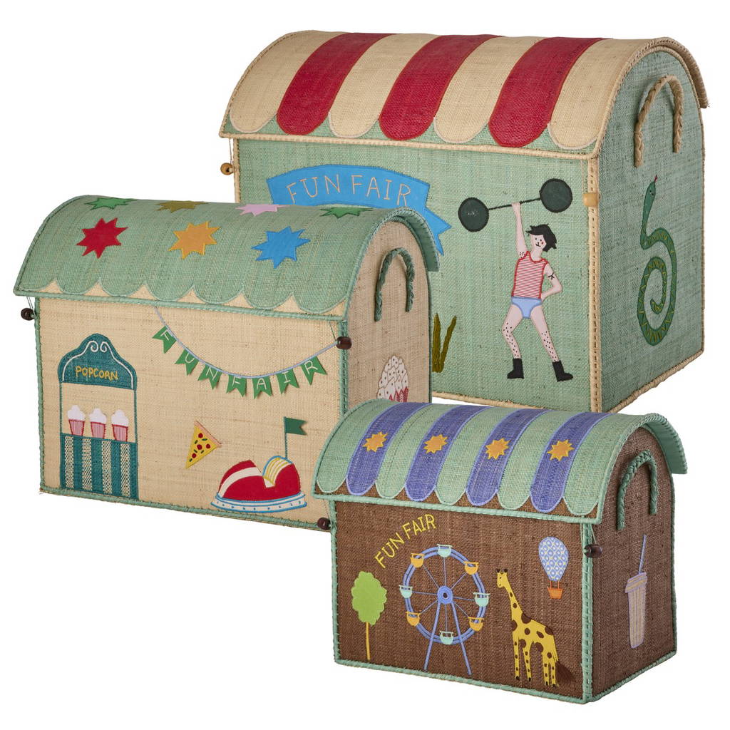 Raffia Toy Baskets - Funfair Theme
