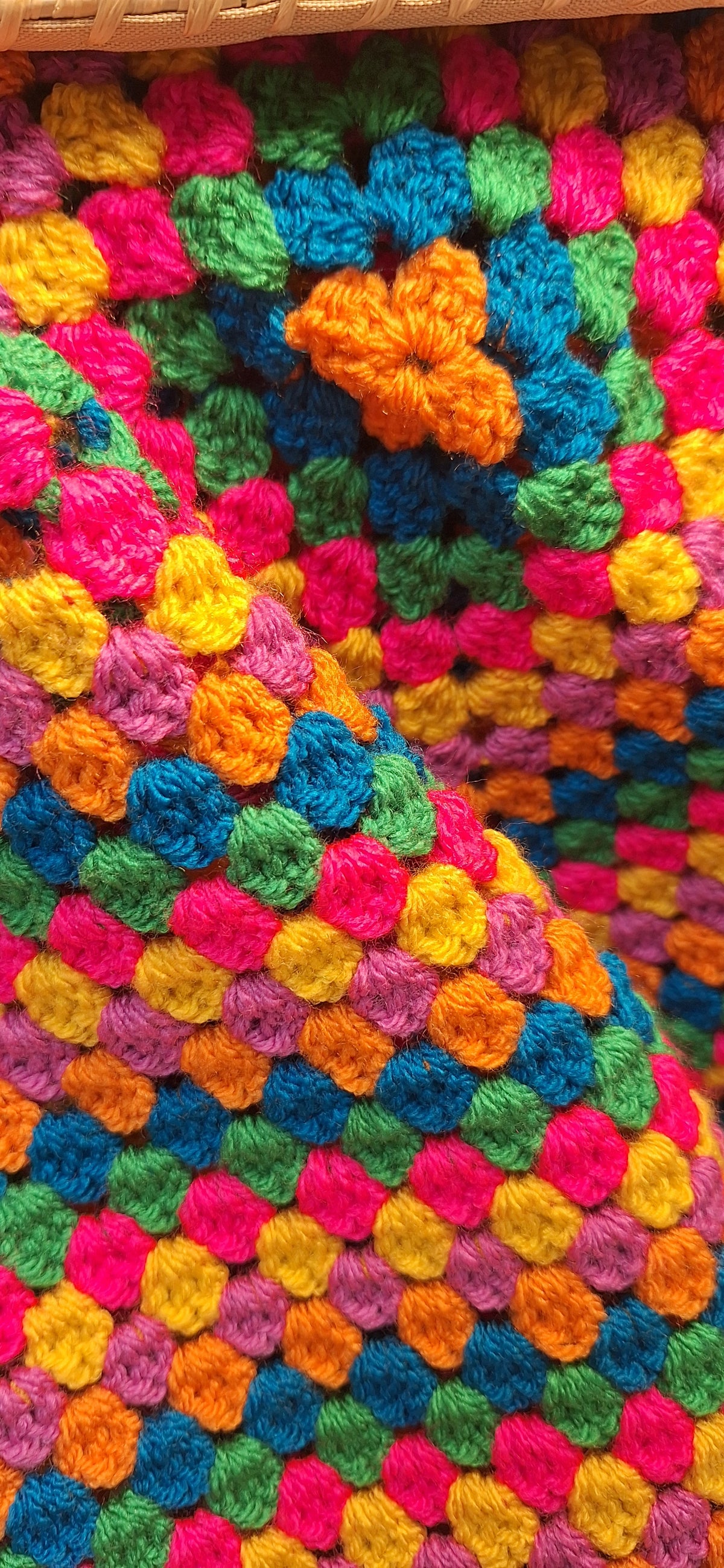 Berry Bright Granny Square Baby Blanket