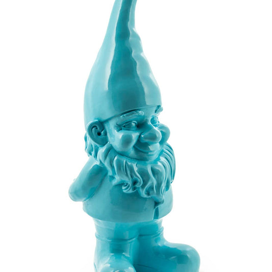 Large Bright Blue Standing Gnome Figure