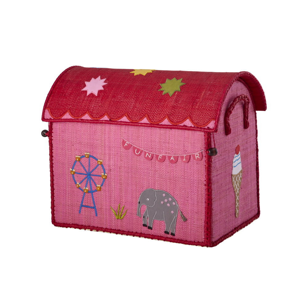 Raffia Toy Baskets - Pink Funfair Theme
