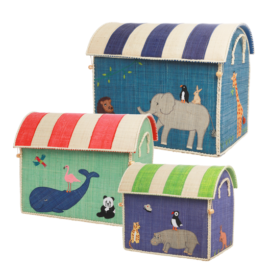 Raffia Toy Baskets - Animal Theme
