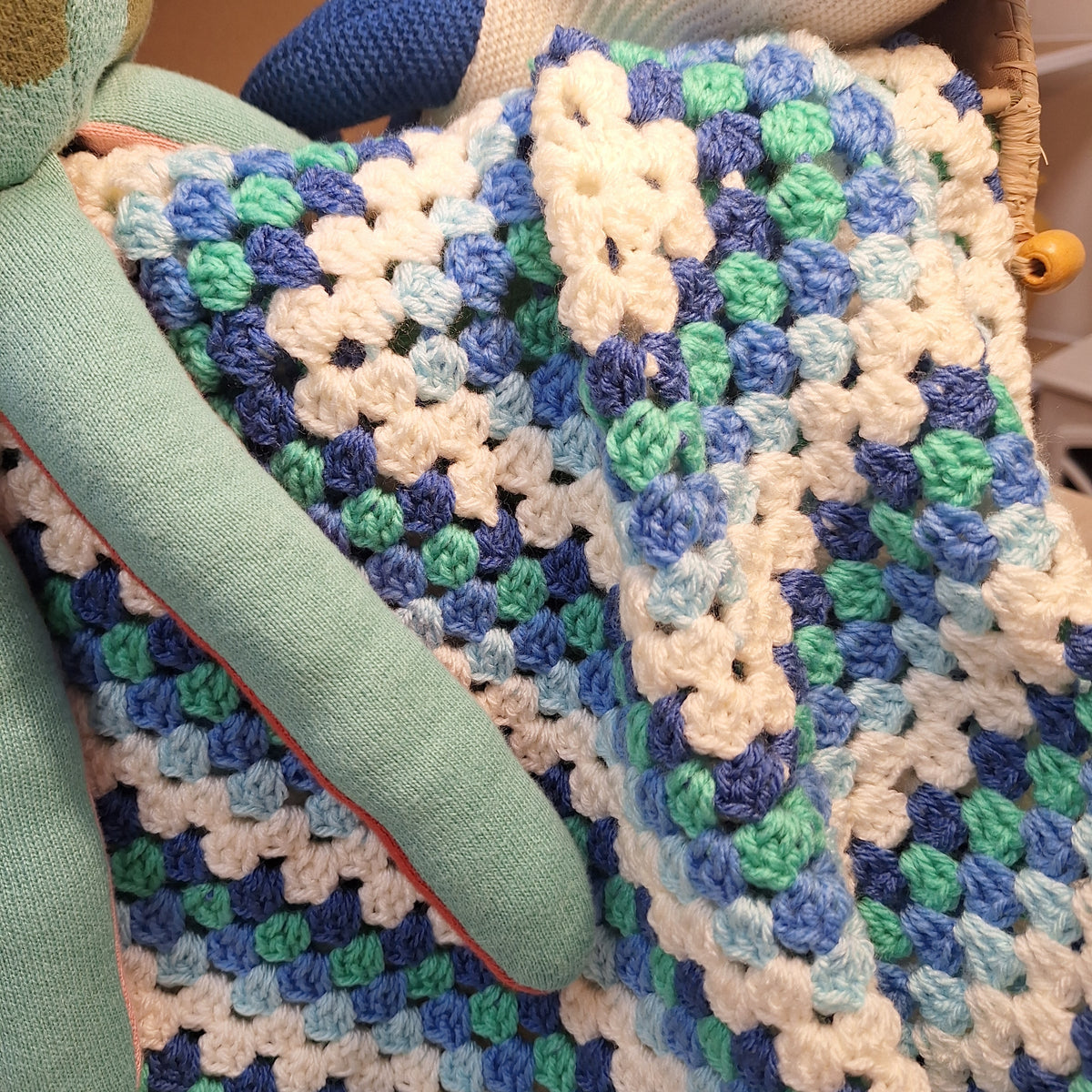 Sea Breeze Granny Square Baby Blanket