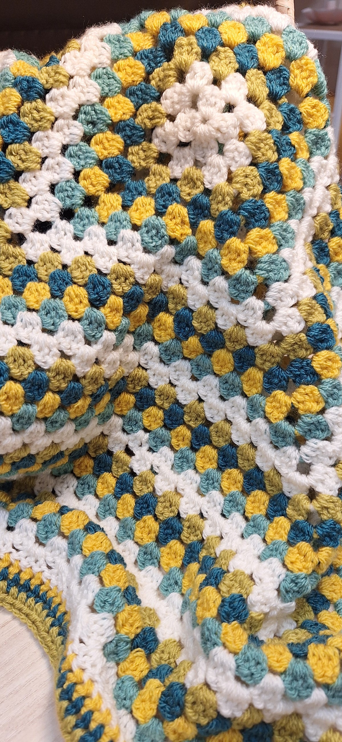 Golden Meadow Granny Square Baby Blanket