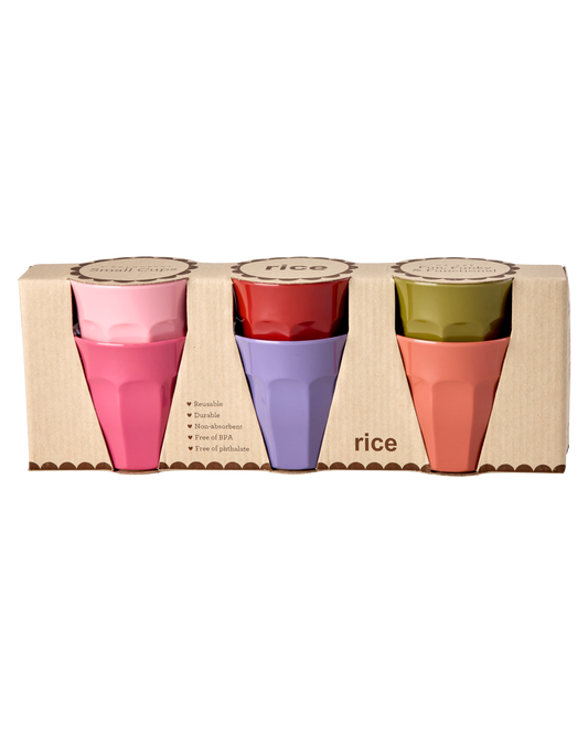 Melamine Cups Medium 6 Pack in Assorted Colours