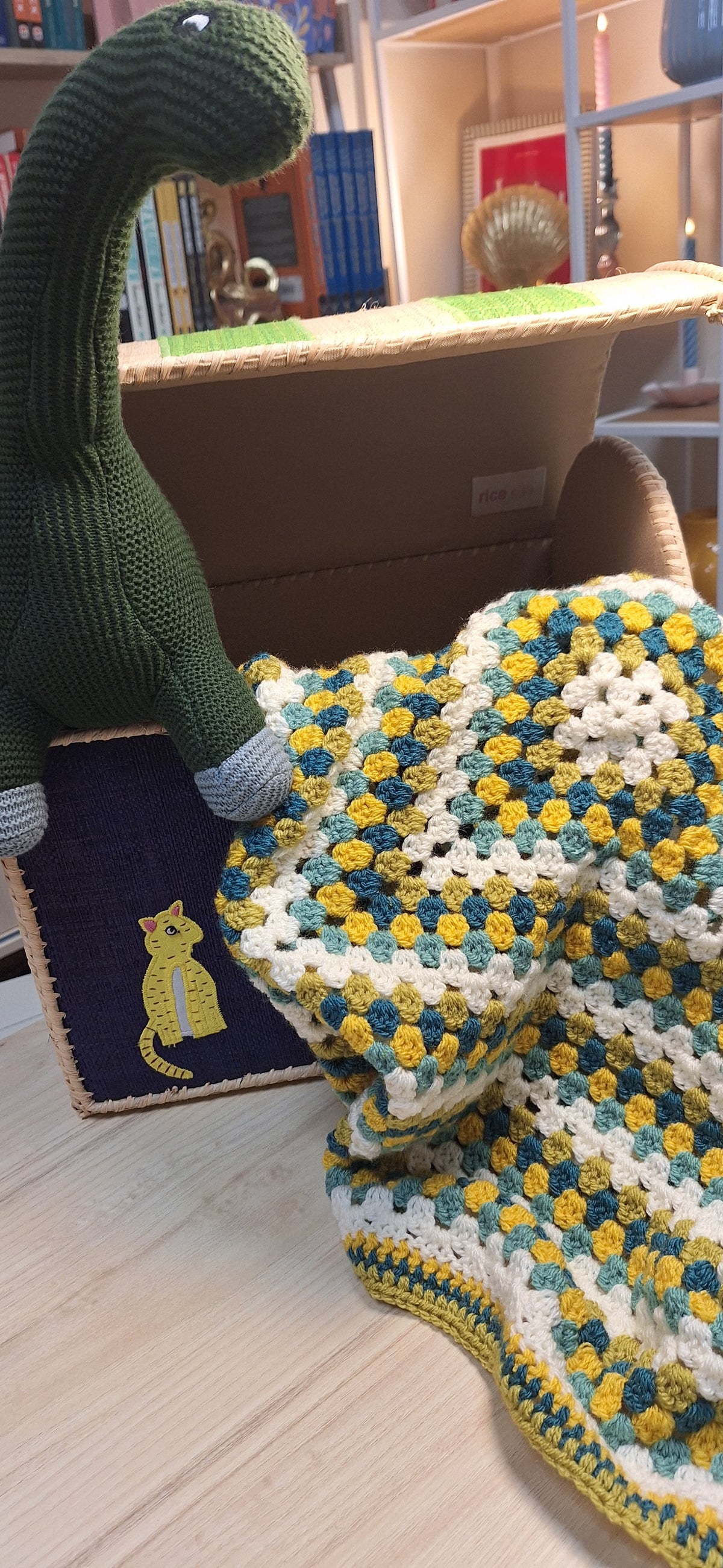 Golden Meadow Granny Square Baby Blanket
