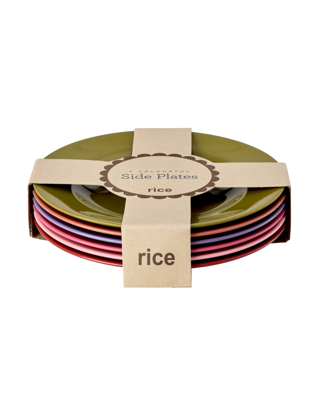 Melamine Side Plate - Mulitcolour Set of 6