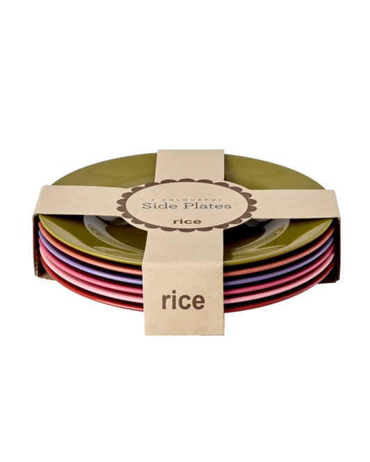 Melamine Side Plate - Mulitcolour Set of 6