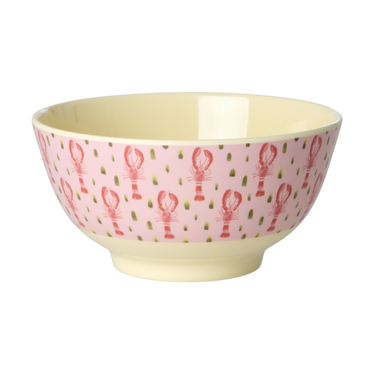 Melamine Bowl - Pink Lobster Print