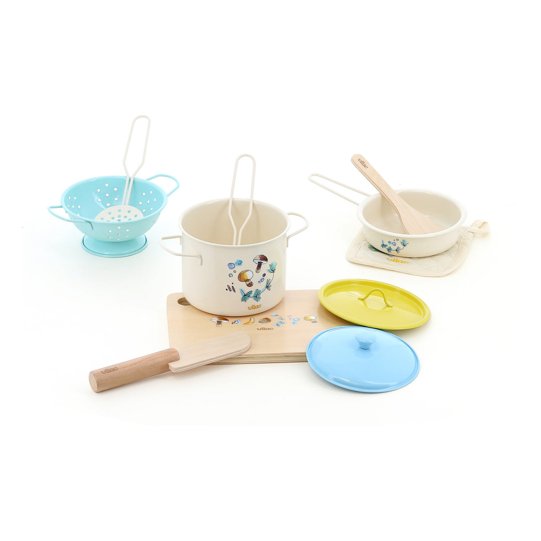 Vilac My Little Nature Cook Set With Metal Pots and Utensils