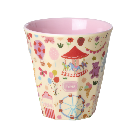 Medium Melamine Cup - Pink Fun Fair Print