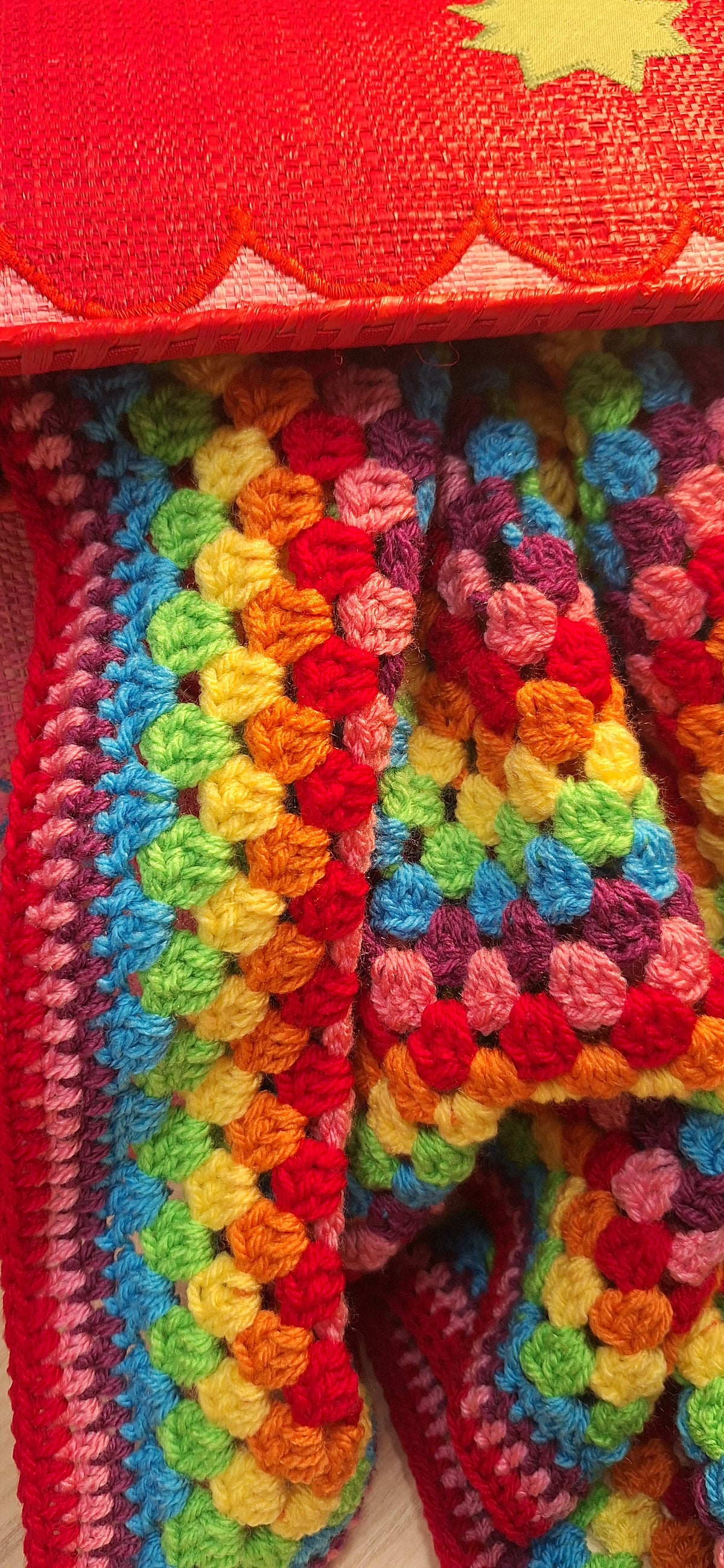 Rainbow Parade Granny Square Baby Blanket