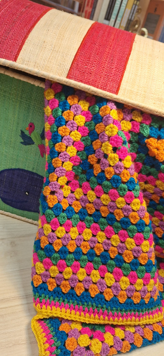 Berry Bright Granny Square Baby Blanket