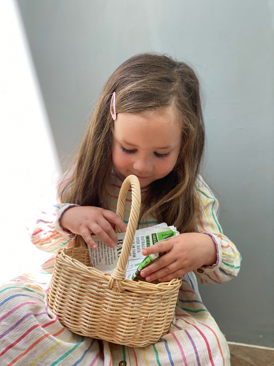 Tender Leaf Wicker Shopping Basket