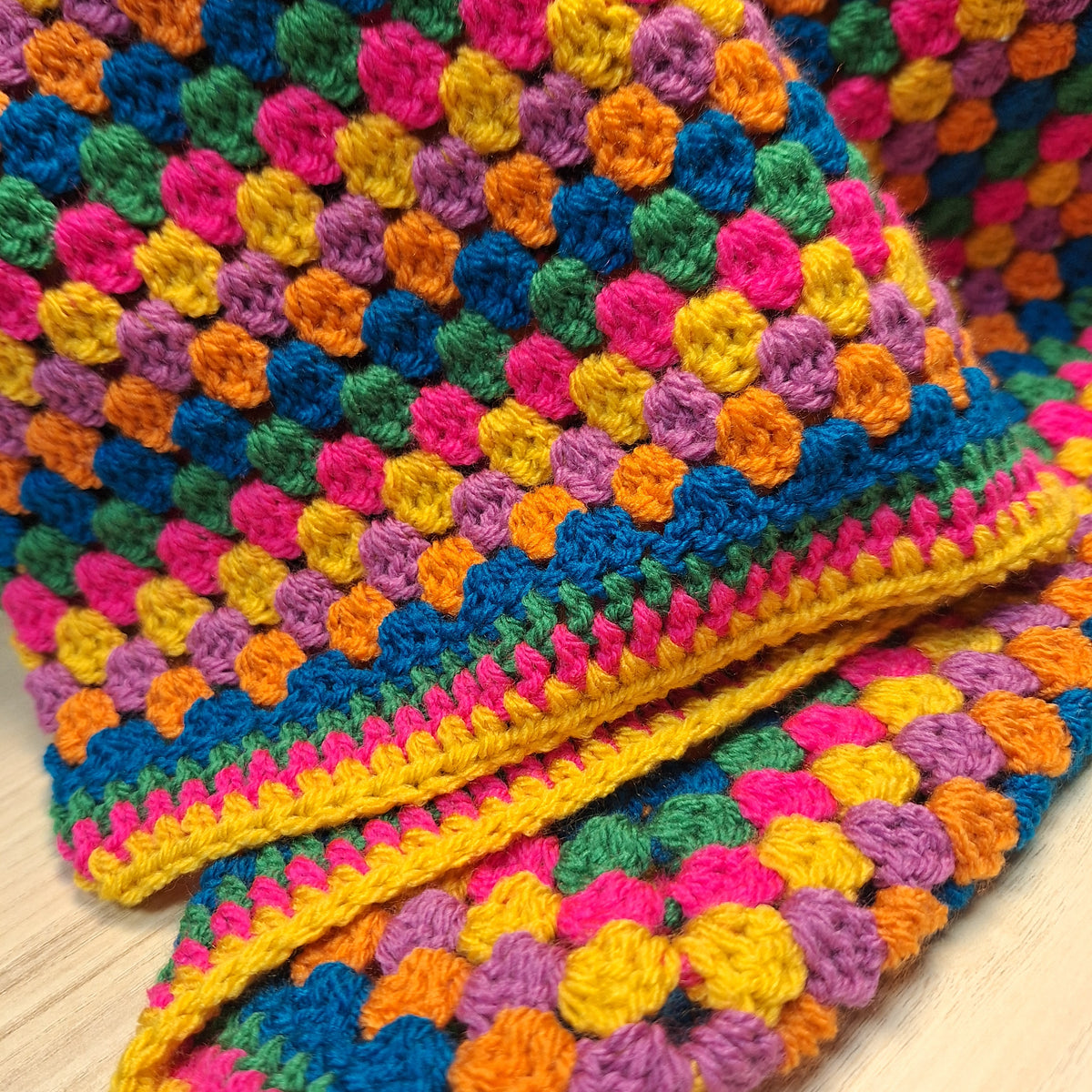 Berry Bright Granny Square Baby Blanket