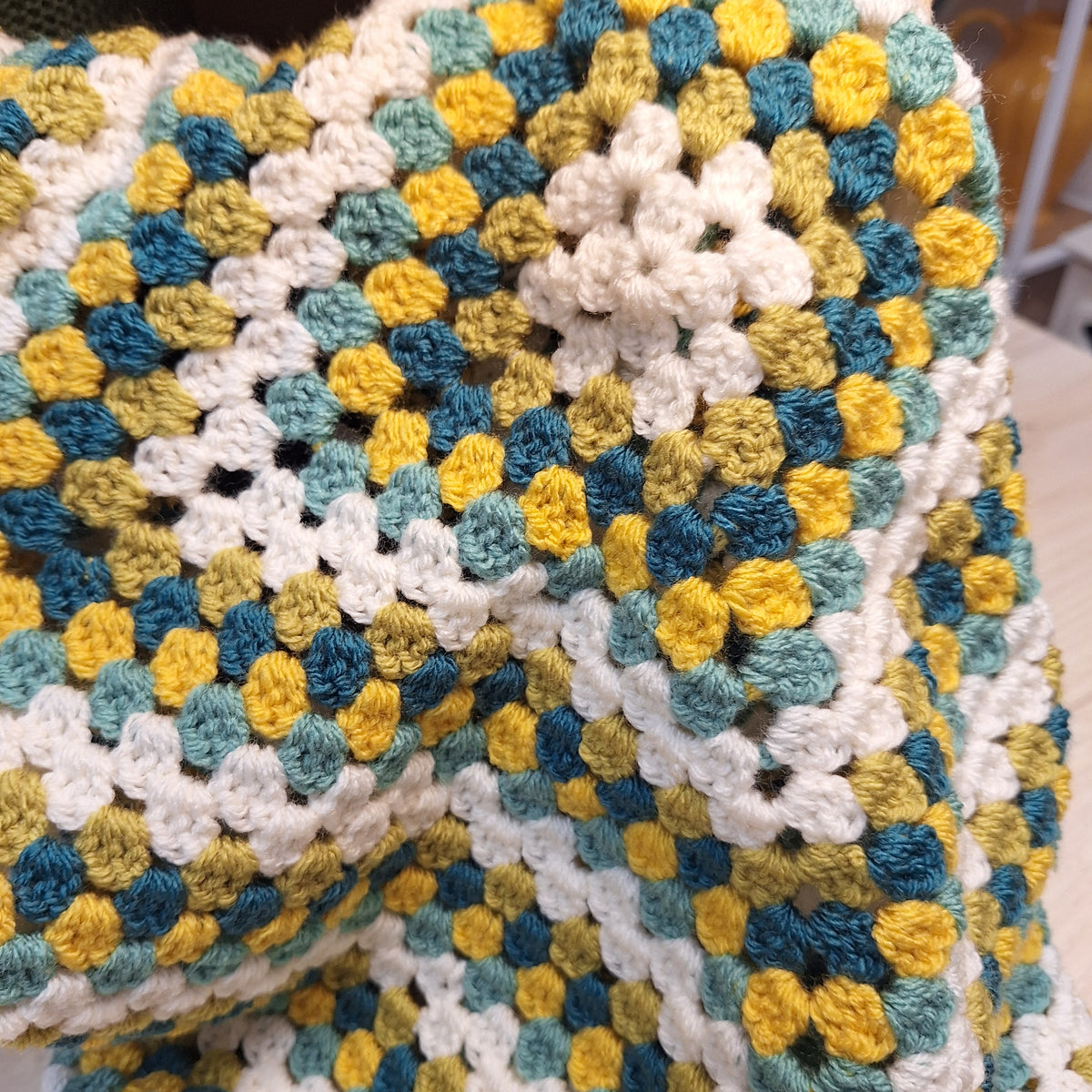 Golden Meadow Granny Square Baby Blanket