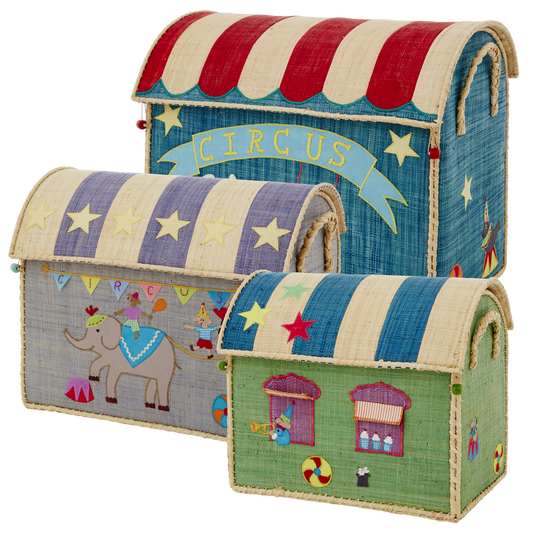 Raffia Toy Baskets - Circus Theme
