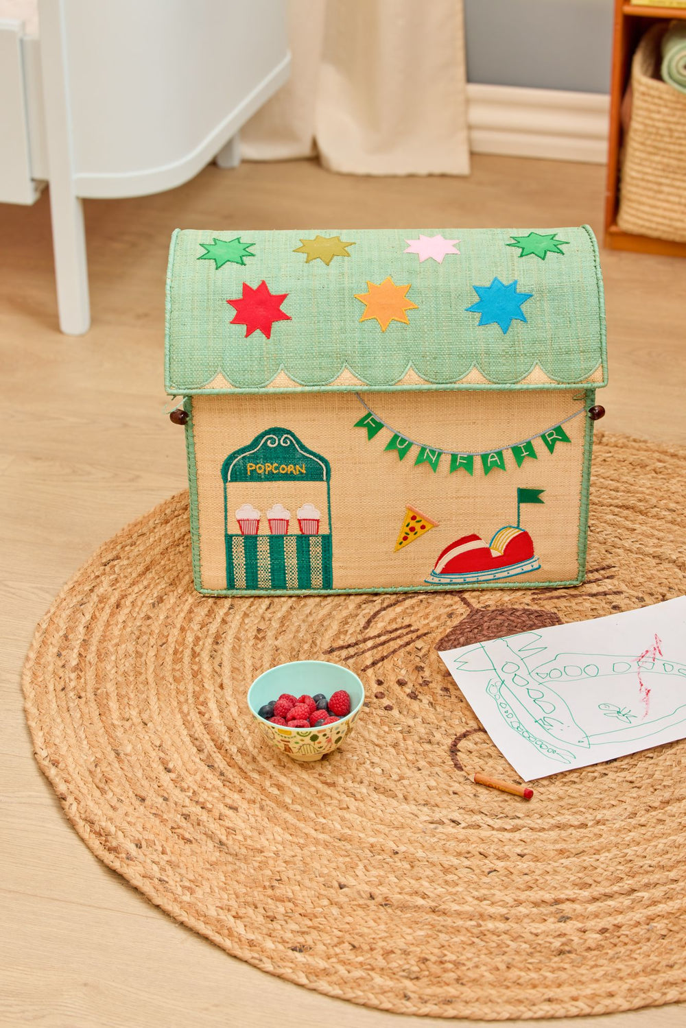 Raffia Toy Baskets - Funfair Theme