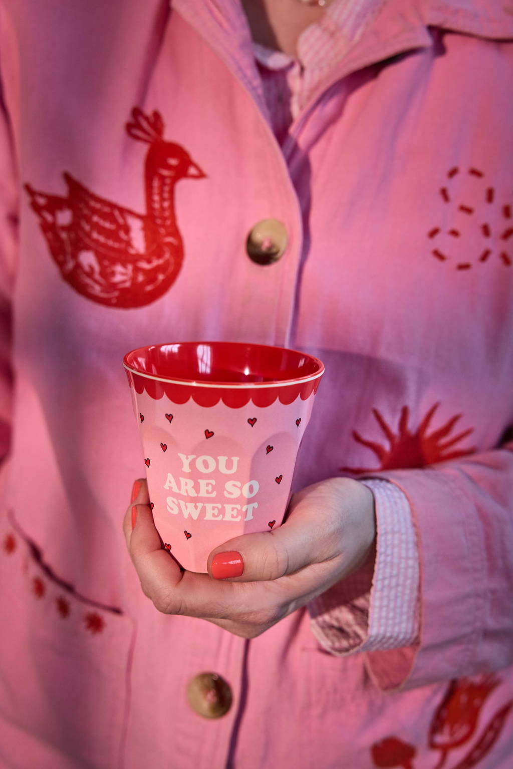 Medium Cup - Pink Snoopy Print