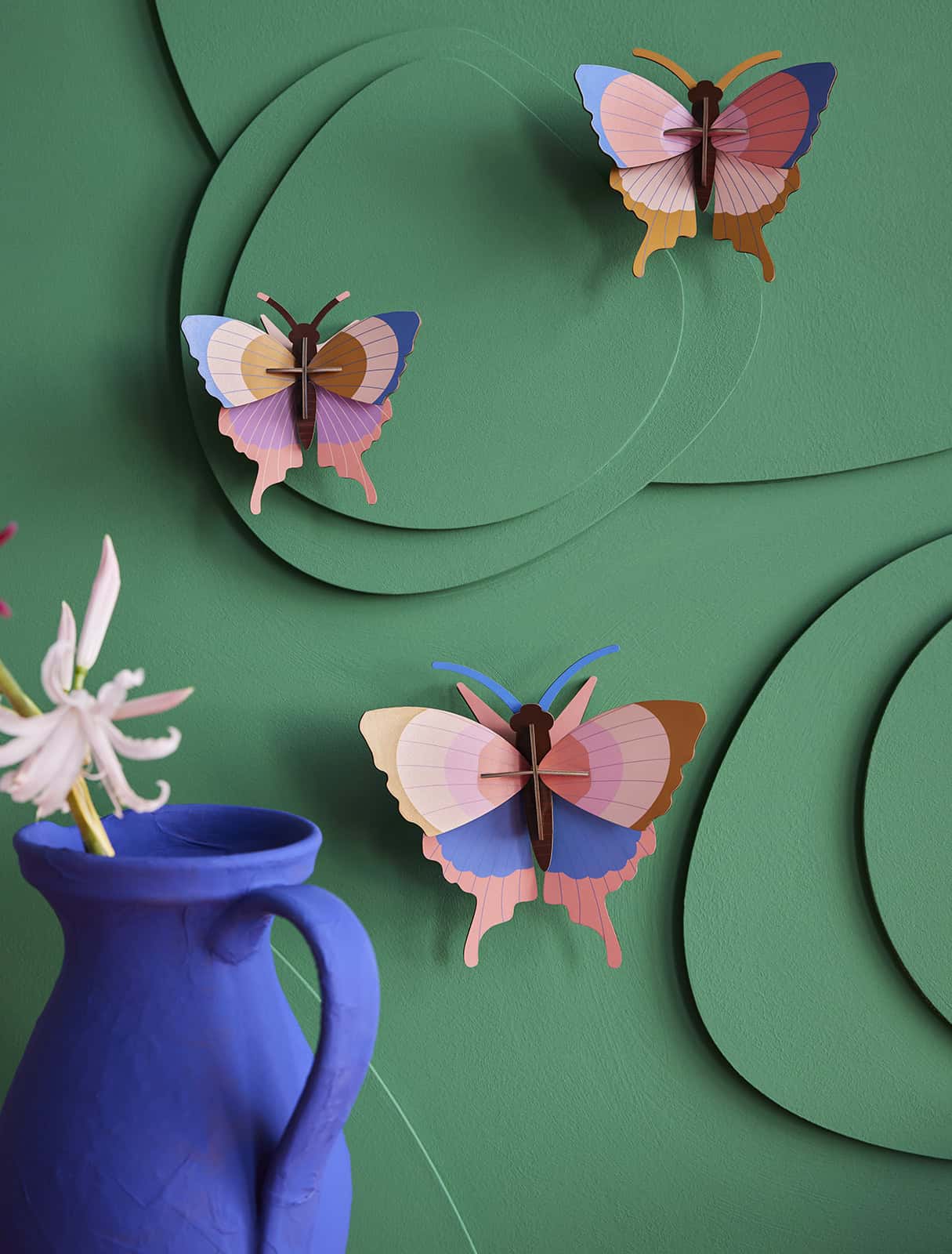 Golden Rim Butterflies, Set of 3