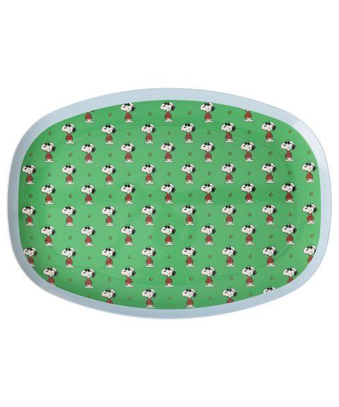 Rectangular Plate - Green Snoopy Print