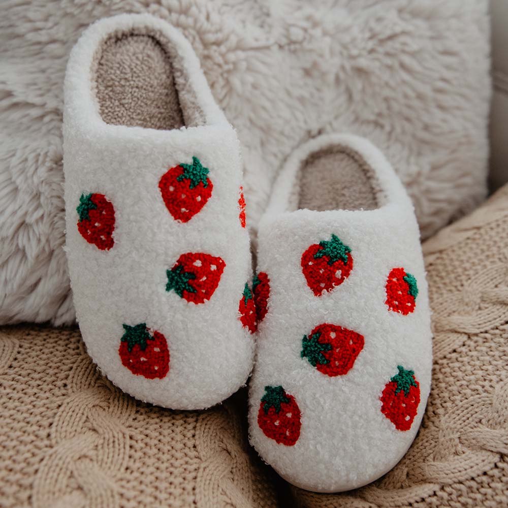 Strawberry Fluffy Slippers