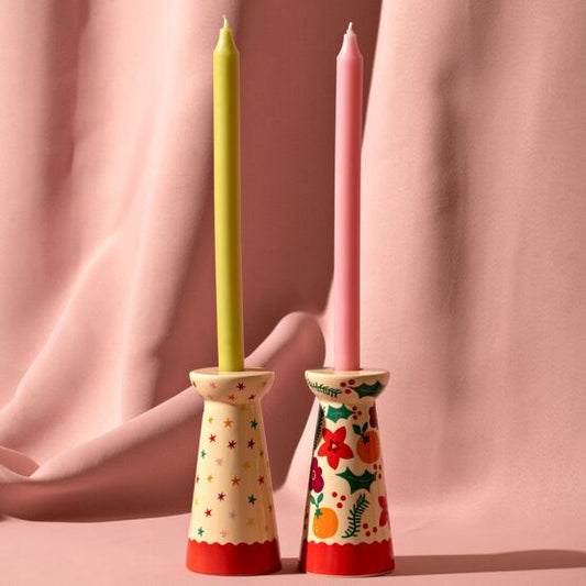 Raspberry Blossom Gift Set of 2 Candle Holders