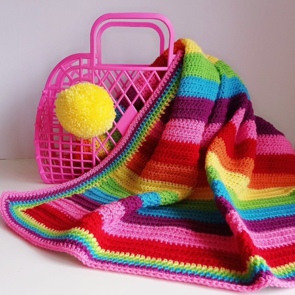 Rainbow baby blanket with Pink