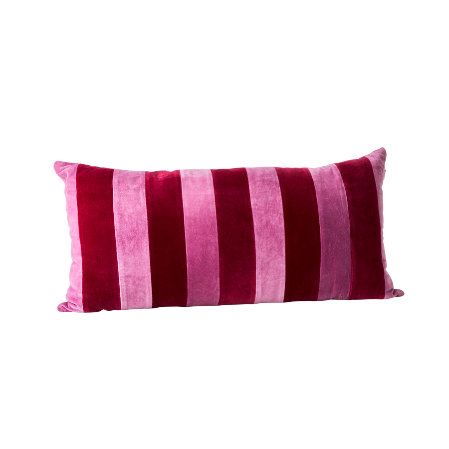 Rectangular Cushion with Purple and Maroon Stripes - Large