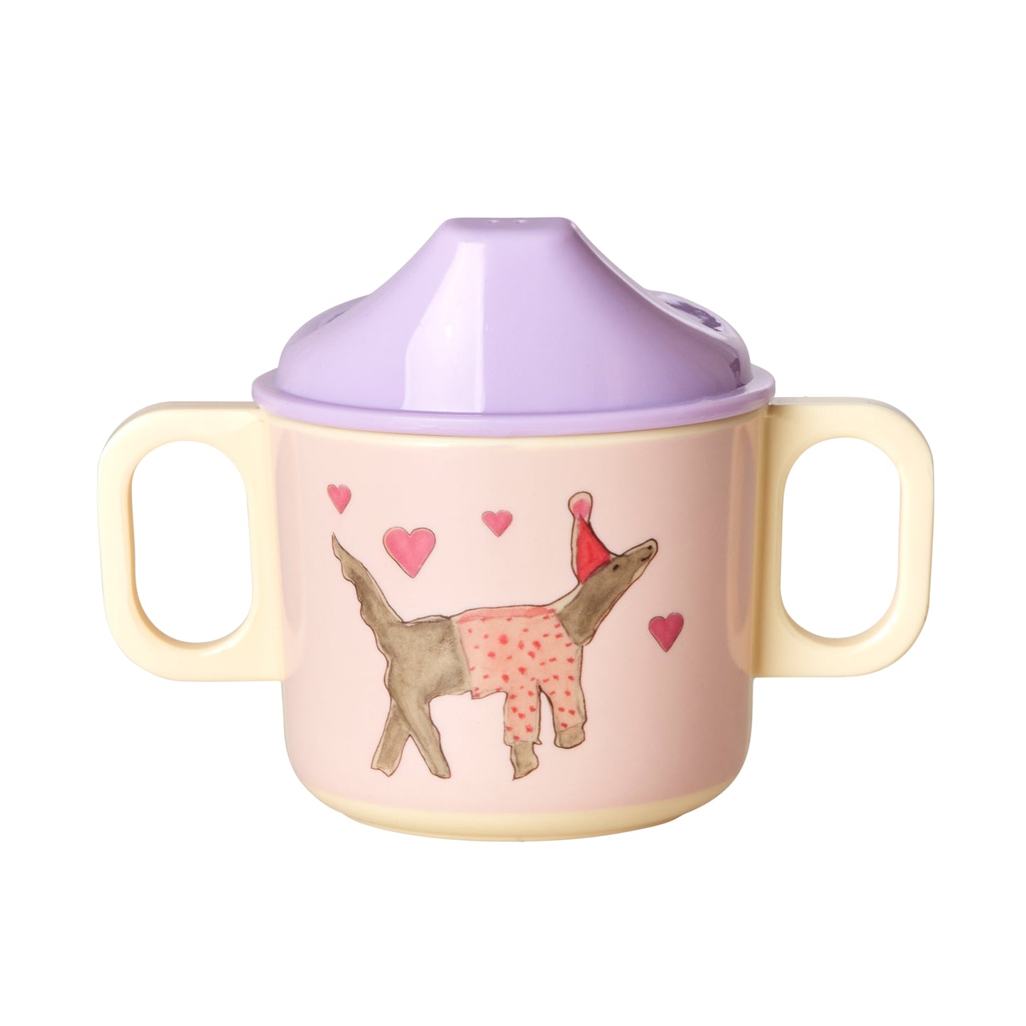 Melamine 2 Handled Baby Cup with Animal Print - Lavender