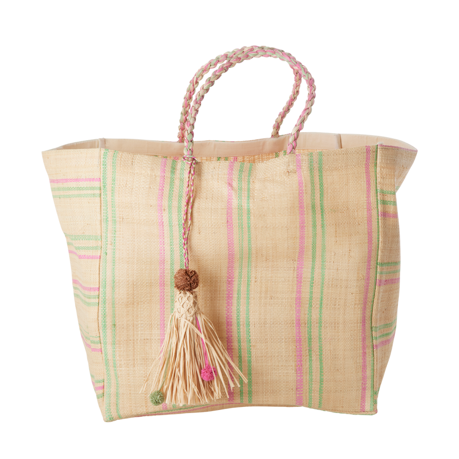 Fabric Shopping Bag by Rice - Pink and Green