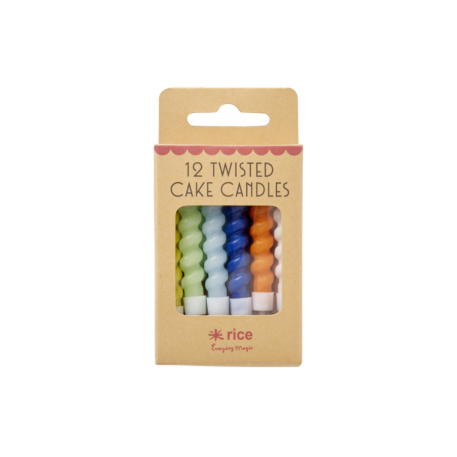 Twisted Cake Candle - 12 Pack - Blue Selection