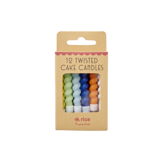 Twisted Cake Candle - 12 Pack - Blue Selection