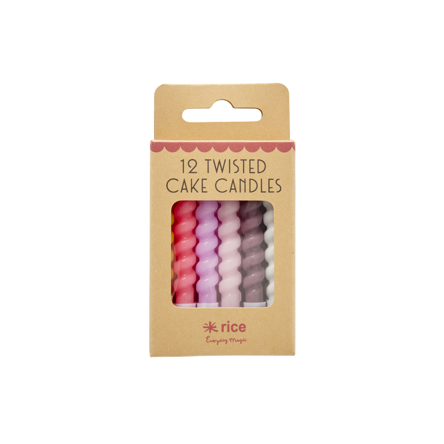 Twisted Cake Candle - 12 Pack - Pink Selection