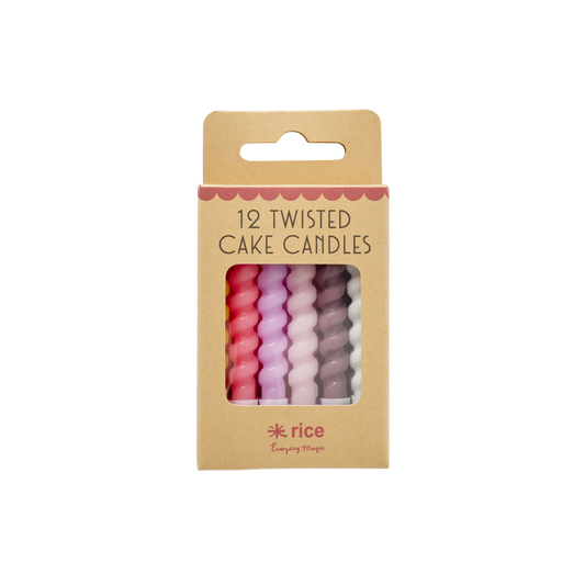 Twisted Cake Candle - 12 Pack - Pink Selection