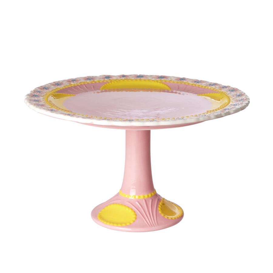 Tall Ceramic Cake Stand by Rice - Yellow