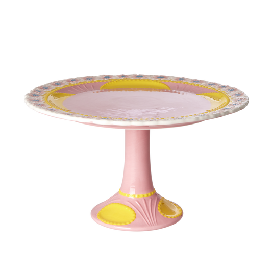 Tall Ceramic Cake Stand by Rice - Yellow