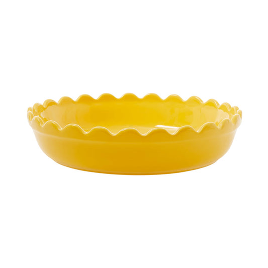 Small Stoneware Pie Dish - Yellow