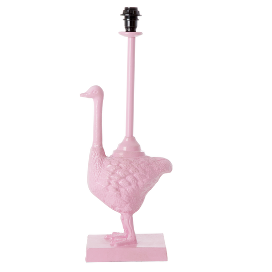 Metal Table Lamp by Rice in Ostrich Shape - Pink