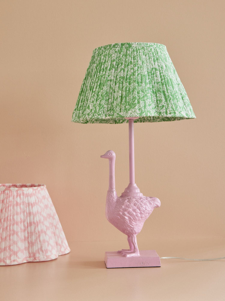Metal Table Lamp by Rice in Ostrich Shape - Pink