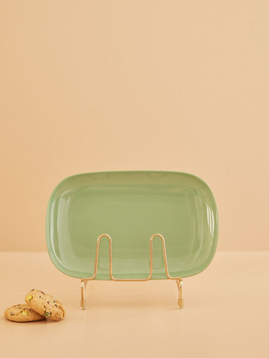 Melamine Rectangular Plate by Rice - Green - Medium