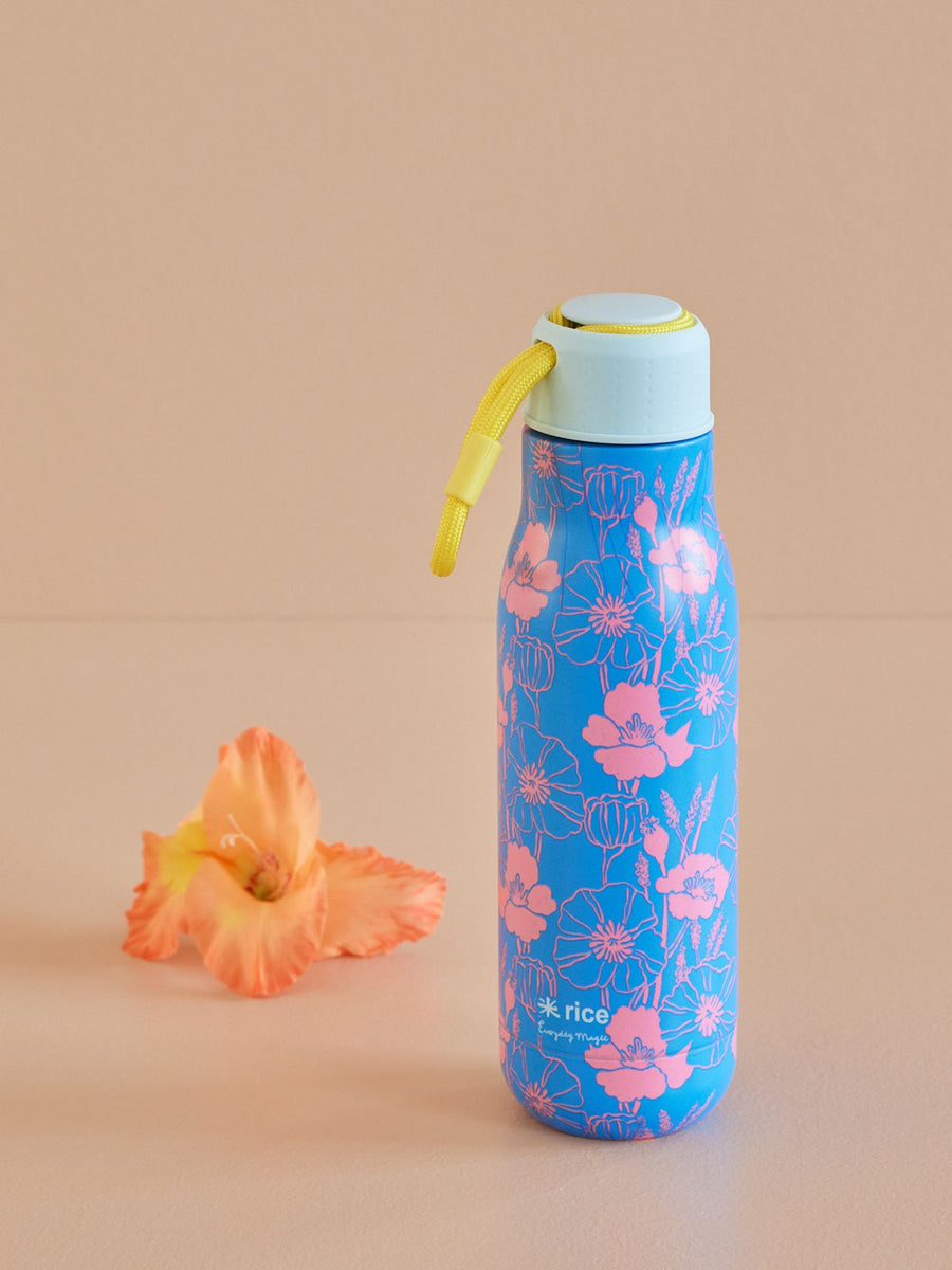 Stainless Steel Drinking Bottle by Rice - Poppie Love Print
