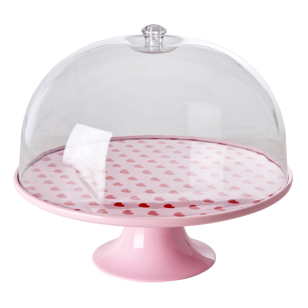 Melamine Cakestand - Pink with Hearts