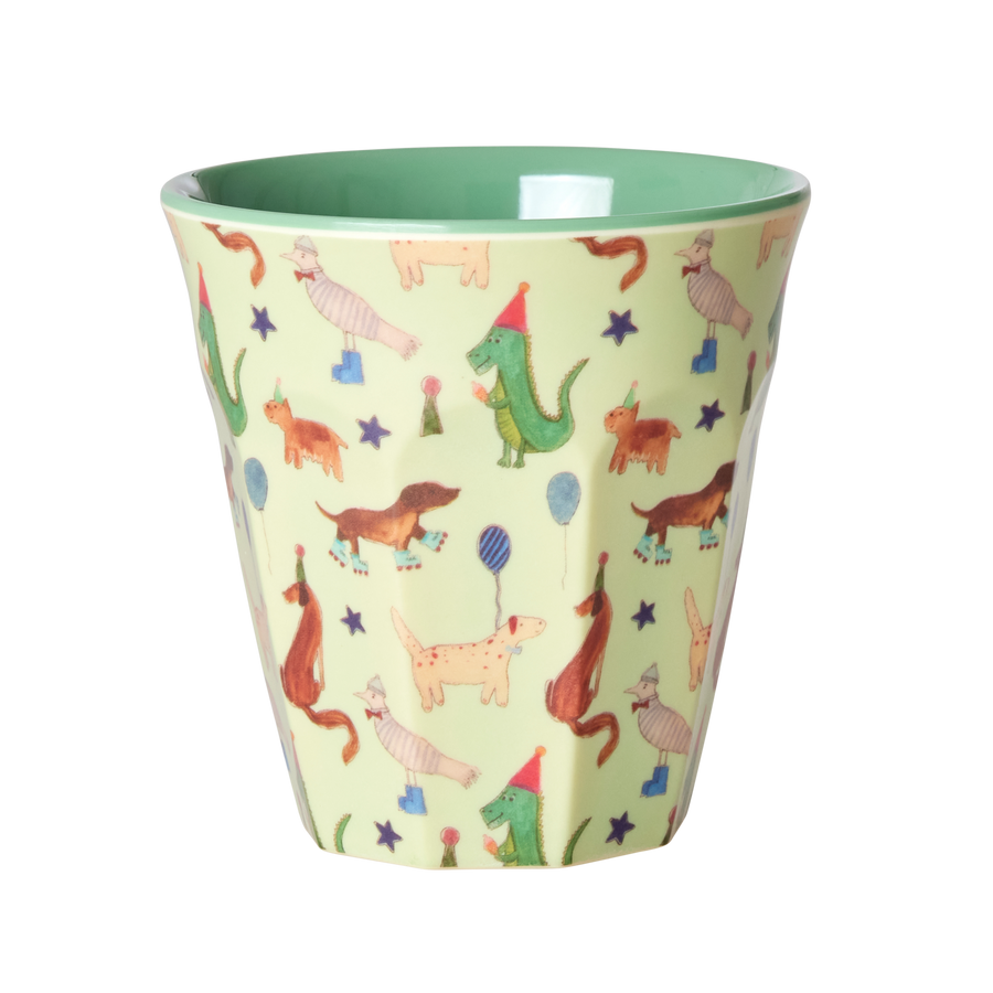 Melamine Medium Cup by Rice - Animal Green Print
