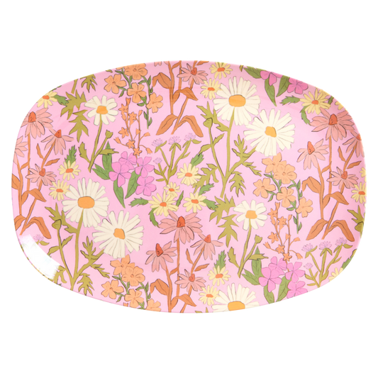 Melamine Rectangular Plate by Rice with Daisy Dearest Print