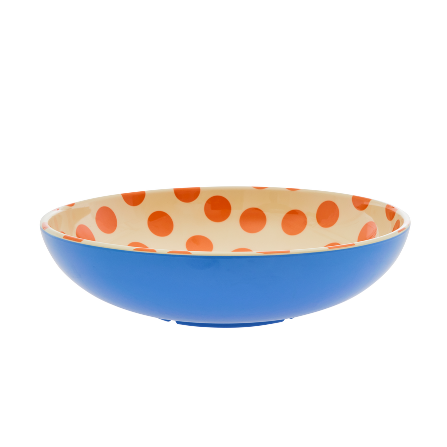 Melamine Salad Bowl by Rice - Orange Dots Print