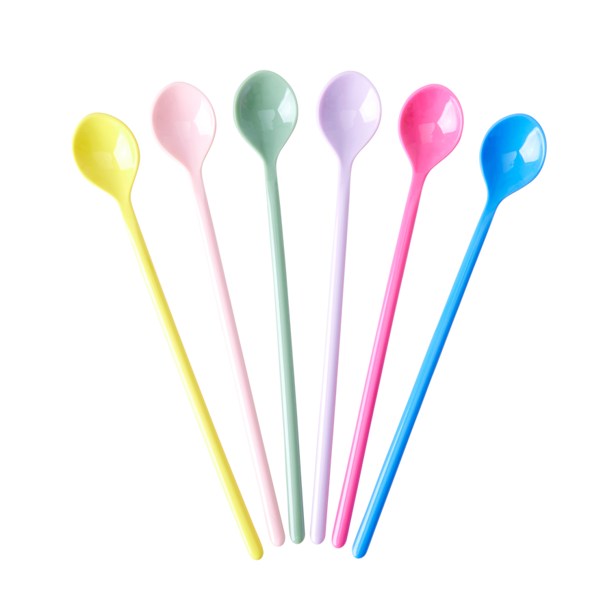 Melamine Latte Spoons by Rice in Assorted SS23 colours - bundle of 6